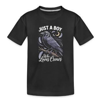Juste un garçon qui aime les corbeaux - T-shirt bio Premium Enfant - noir - Devant