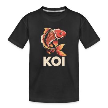 Koi-Karpfenfisch - Kinder Premium Bio T-Shirt - Schwarz - Vorne