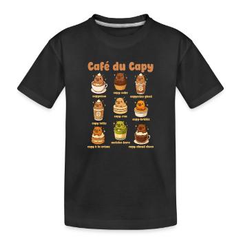  Café De Capybara Niedliches - Kinder Premium Bio T-Shirt - Schwarz - Vorne