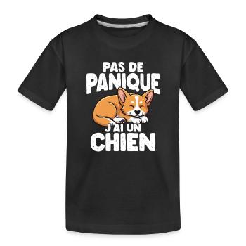 Keine Panik, Ich Habe Einen Niedlichen Hunde-humor - Kinder Premium Bio T-Shirt - Schwarz - Vorne