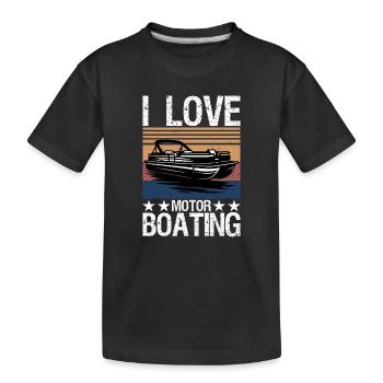 J’adore le bateau à moteur, le bateau drôle - T-shirt bio Premium Enfant - noir - Devant