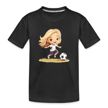Dessin animé joueuse de baby-foot - T-shirt bio Premium Enfant - noir - Devant