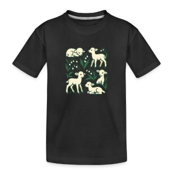 Lamb Quartet in Spring Meadow - Kinder Premium Bio T-Shirt - Schwarz - Vorne