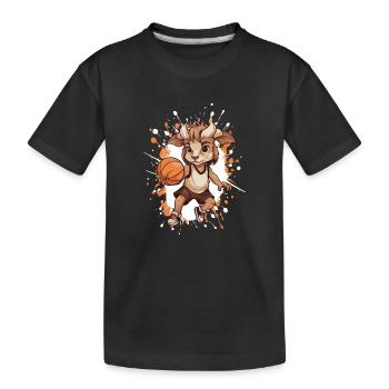 Dribble de chèvre au basket - T-shirt bio Premium Enfant - noir - Devant