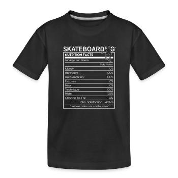 Skateboarding Nährwertangaben Lustiger Skateboarder - Kinder Premium Bio T-Shirt - Schwarz - Vorne
