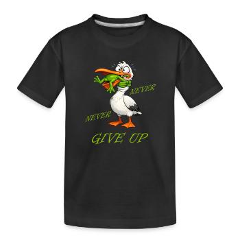 Cigogne - Grenouille ne jamais abandonner - T-shirt bio Premium Enfant - noir - Devant