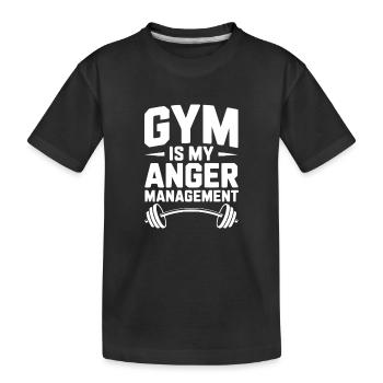 Das Fitnessstudio ist mein Aggressionsbewältigung - Kinder Premium Bio T-Shirt - Schwarz - Vorne