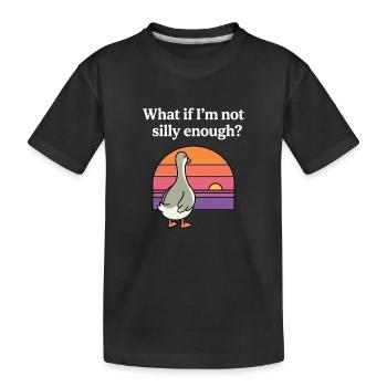 Was, wenn ich nicht albern genug bin, lustige Gans-Retro - Kinder Premium Bio T-Shirt - Schwarz - Vorne