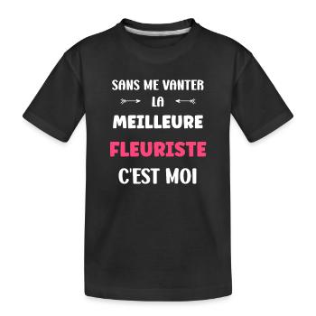florist - Kids' Premium Organic T-Shirt - black - Front