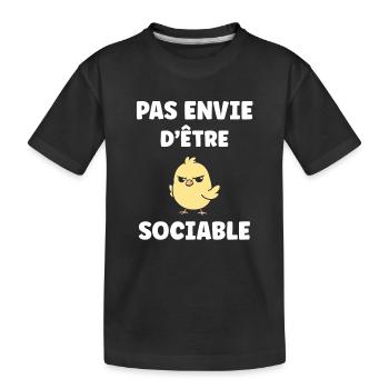 Ich möchte nicht gesellig sein. - Kinder Premium Bio T-Shirt - Schwarz - Vorne