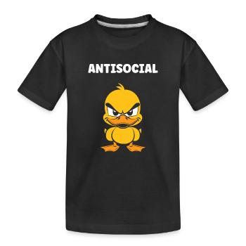 Antisoziale Ente – Knallgelbe Zeichentrickserie - Kinder Premium Bio T-Shirt - Schwarz - Vorne