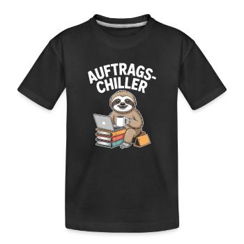 Order Chiller Order Chiller Office Sloth - Kids' Premium Organic T-Shirt - black - Front