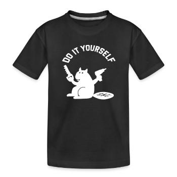 Rizinusbricolage, mach es selbst - Kinder Premium Bio T-Shirt - Schwarz - Vorne