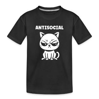 Antisozialer Schwarz-Weiß-Chat - Kinder Premium Bio T-Shirt - Schwarz - Vorne