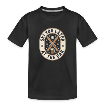 Skier plus tard au bar après ski bar - T-shirt bio Premium Enfant - noir - Devant