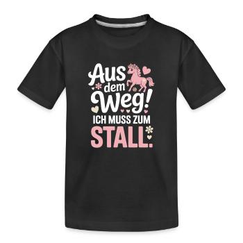 En s’écartant vers les chevaux des écuries - T-shirt bio Premium Enfant - noir - Devant