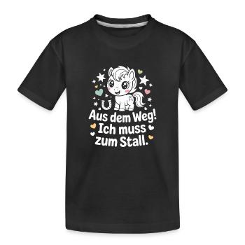 En s’écartant vers les chevaux des écuries - T-shirt bio Premium Enfant - noir - Devant