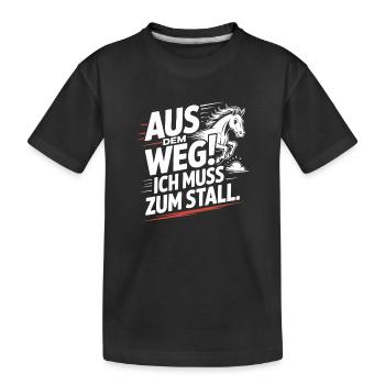 En s’écartant vers les chevaux des écuries - T-shirt bio Premium Enfant - noir - Devant