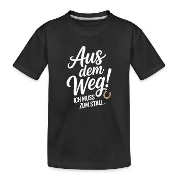 En s’écartant vers les chevaux des écuries - T-shirt bio Premium Enfant - noir - Devant