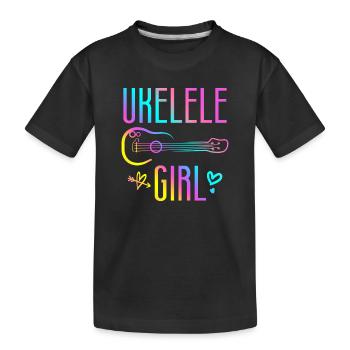Ukulélé hawaïen ukulélé Ukulélé Girl - T-shirt bio Premium Enfant - noir - Devant