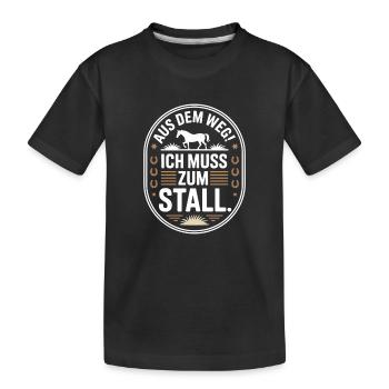 En s’écartant vers les chevaux des écuries - T-shirt bio Premium Enfant - noir - Devant
