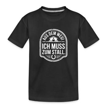 En s’écartant vers les chevaux des écuries - T-shirt bio Premium Enfant - noir - Devant