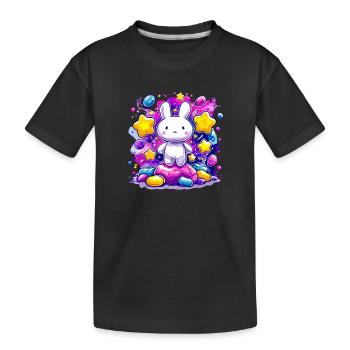 Moon Rabbit in Star Magic - Kids' Premium Organic T-Shirt - black - Front
