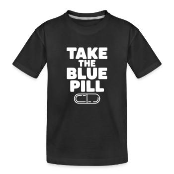 Take the Blue Pill - Kids' Premium Organic T-Shirt - black - Front