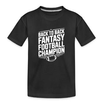 Hintereinanderfolgende Fantasy-Football-Meisterin - Kinder Premium Bio T-Shirt - Schwarz - Vorne