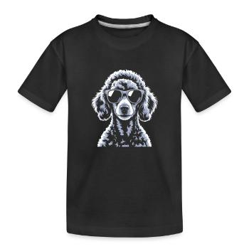 Weisser Pudel - Kinder Premium Bio T-Shirt - Schwarz - Vorne