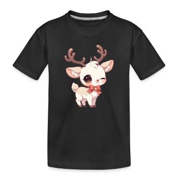 Rentiere Rentier - Kinder Premium Bio T-Shirt - Schwarz - Vorne