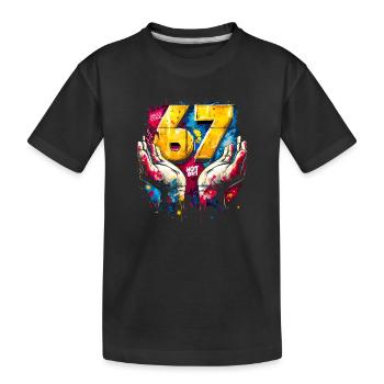 6 7 Graffiti Meme - Kinder Premium Bio T-Shirt - Schwarz - Vorne