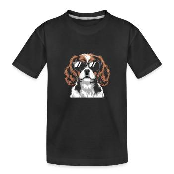 King Charles Spaniel - Kinder Premium Bio T-Shirt - Schwarz - Vorne