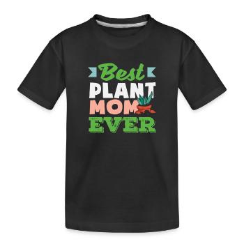 Plant Lover Mom Best Gardener Mom - Kids' Premium Organic T-Shirt - black - Front