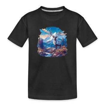 Rentiere Rentier - Kinder Premium Bio T-Shirt - Schwarz - Vorne