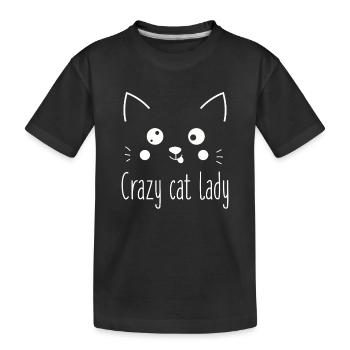 Crazy Cat Lady Funny Cat Lover - Kids' Premium Organic T-Shirt - black - Front