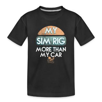 Mon Sim Rig Plus Que ma Voiture - T-shirt bio Premium Enfant - noir - Devant