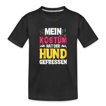 Kostüm Hund gefressen – Shirt für Faschingsmuffel - Kinder Premium Bio T-Shirt - Schwarz - Vorne