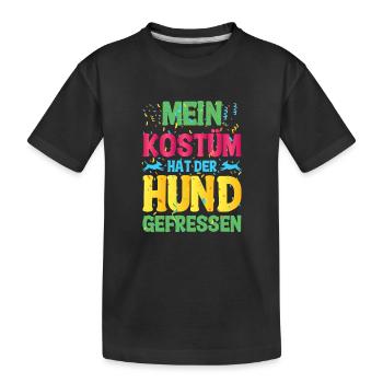 Kostüm Hund gefressen – Shirt für Faschingsmuffel - Kinder Premium Bio T-Shirt - Schwarz - Vorne