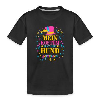 Kostüm Hund gefressen – Shirt für Faschingsmuffel - Kinder Premium Bio T-Shirt - Schwarz - Vorne