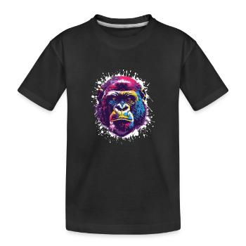 Gorilla Pop Art Monkey Monkey - Kids' Premium Organic T-Shirt - black - Front