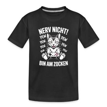 Courage Not I Gaming Cat Design - T-shirt bio Premium Enfant - noir - Devant