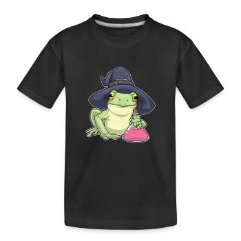 Frosch Hexe Zaubertrank - Kinder Premium Bio T-Shirt - Schwarz - Vorne