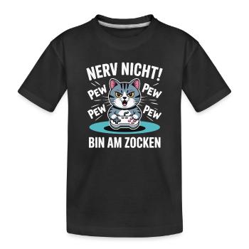 Courage Not I Gaming Cat Design - T-shirt bio Premium Enfant - noir - Devant