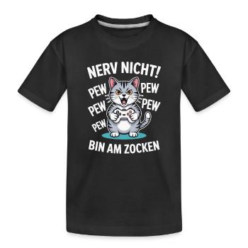 Courage Not I Gaming Cat Design - T-shirt bio Premium Enfant - noir - Devant