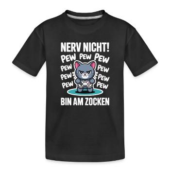 Courage Not I Gaming Cat Design - T-shirt bio Premium Enfant - noir - Devant