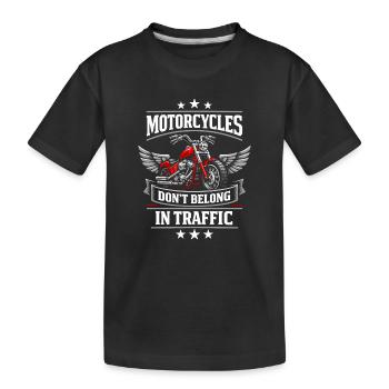 Humour de la circulation à moto, Le Conducteur - T-shirt bio Premium Enfant - noir - Devant