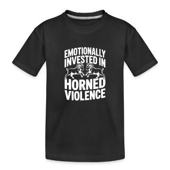 Émotionnellement investi dans la violence corne - T-shirt bio Premium Enfant - noir - Devant