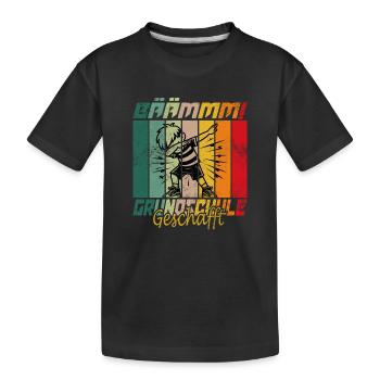 Grundschule geschafft, Schulkind, Geschenkidee - Kinder Premium Bio T-Shirt - Schwarz - Vorne