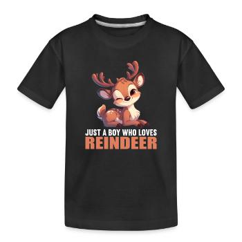 Rentiere Rentier - Kinder Premium Bio T-Shirt - Schwarz - Vorne